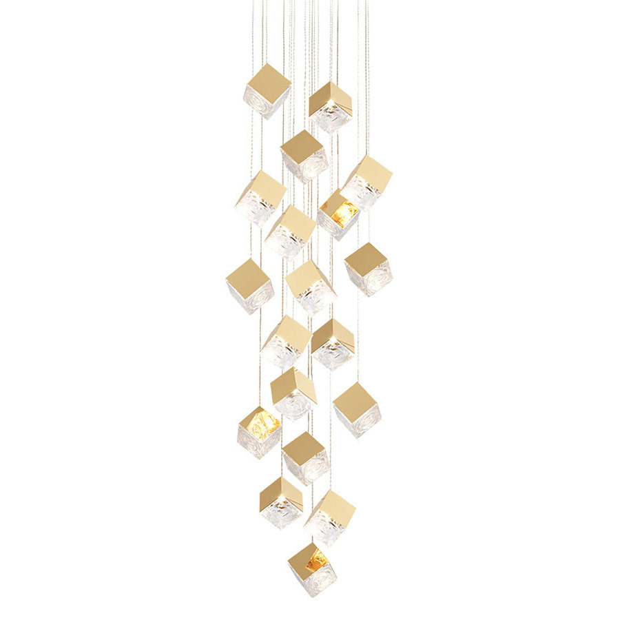 19 Pyrite Gold Pendants Round Chandelier