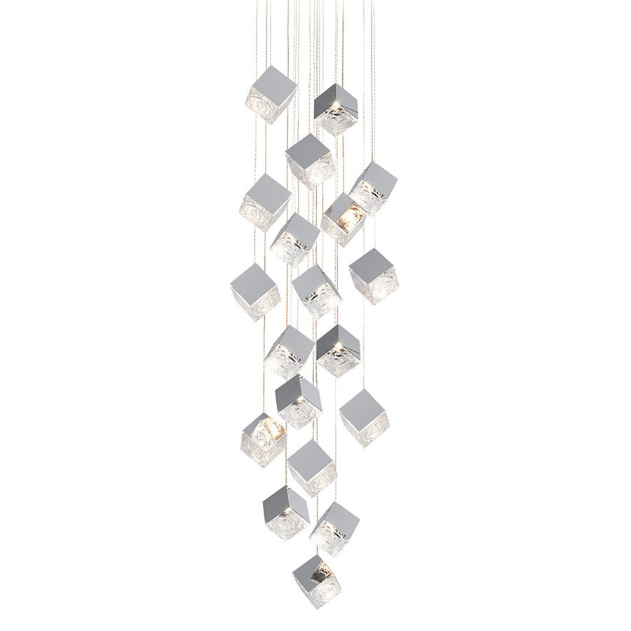 19 Pyrite Stainless Steel Pendants Round Chandelier