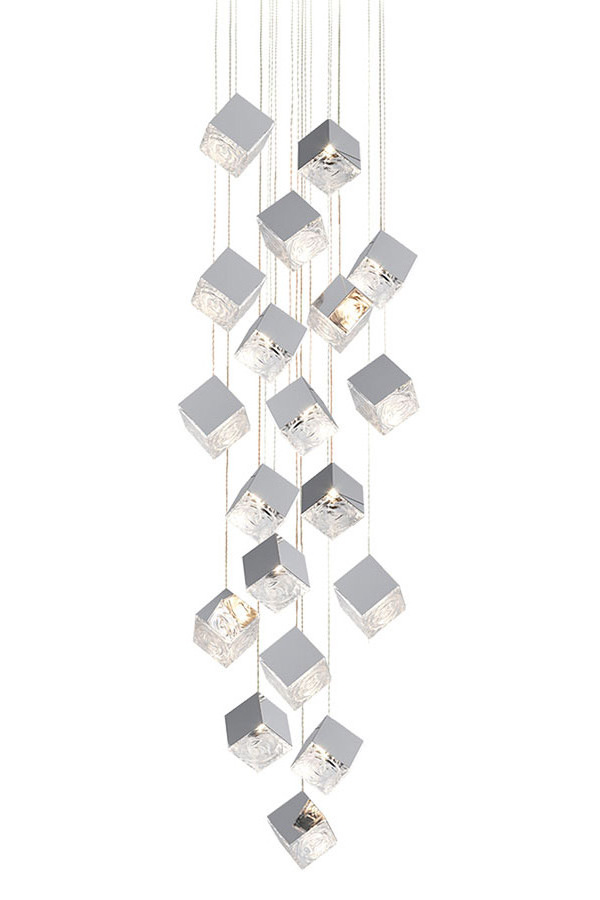 19 Pyrite Stainless Steel Pendants Round Chandelier