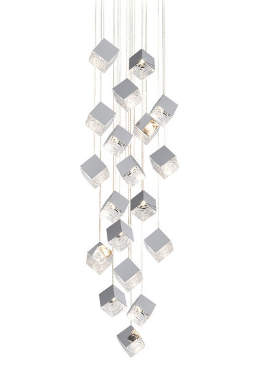 19 Pyrite Stainless Steel Pendants Round Chandelier